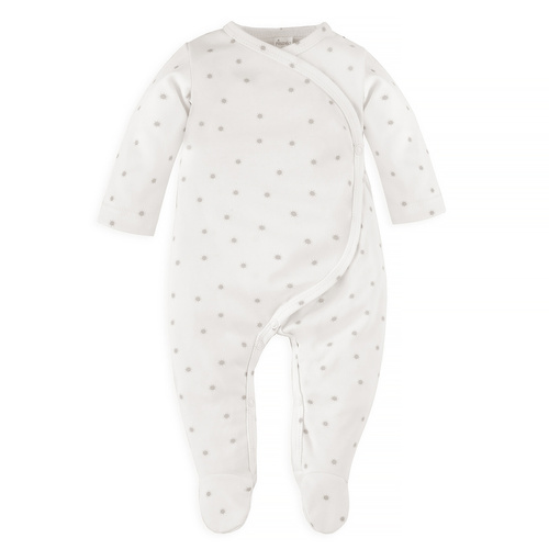 Hello Pajac niemowlęcy wiązany Pinokio - ecru słoneczka