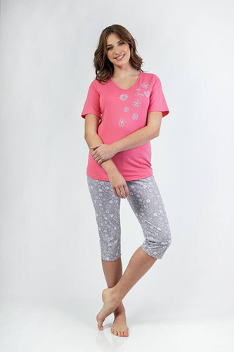 696  Piżama damska Regina -różowy