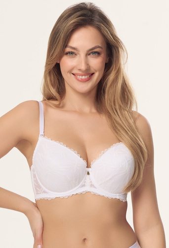 Biustonosz Push-Up Petra BP16 Mefemi by Nipplex – biały, koronka, efekt push