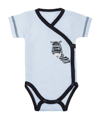 Komplet Body krótki rękaw + Półśpioch "Zebra" Terjan - niebieski