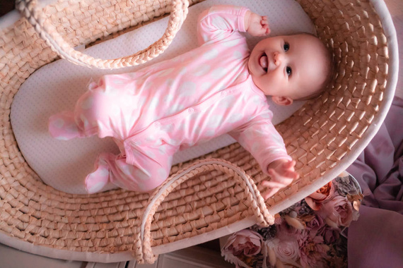 Bamboo Pajac ze stópkami Ewa Klucze - różowy