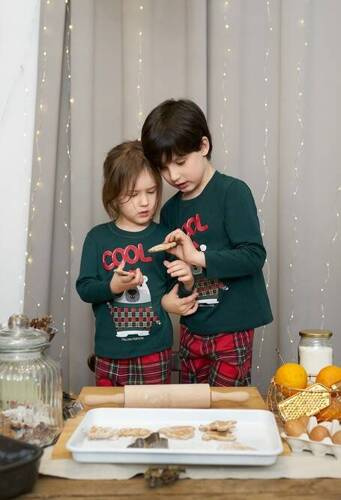 Tess Piżama dziecięca Italian Fashion - zielony/druk