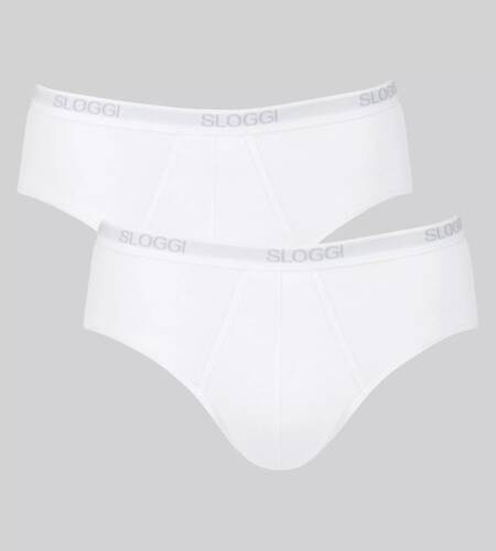 Men Basic Midi 2P Slipy męskie 2-pak Sloggi- white