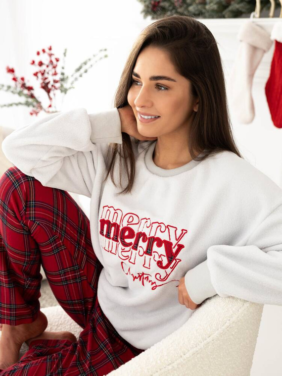 Gween Piżama damska Soft/Flanela  Sensis - szary