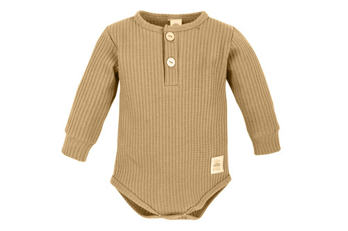 03249DRPC "Natural Waffel" Body polo z długim rękawem Makoma camel