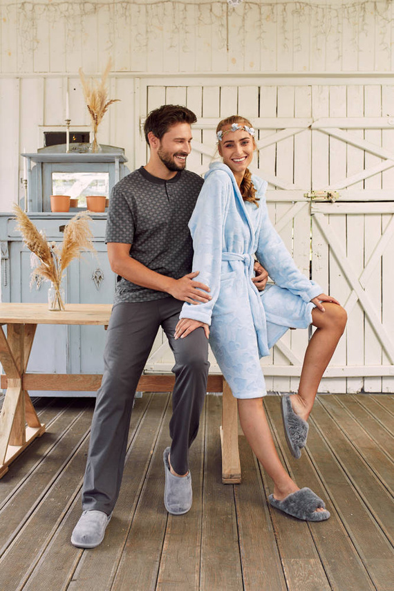 Misti Szlafrok damski Italian Fashion - niebieski