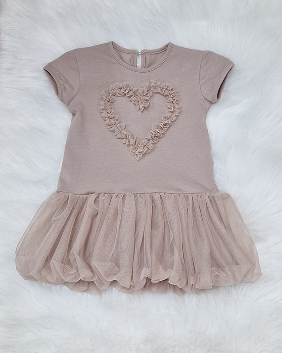 Mia Sukienka krótki rękaw Bambarillo beżowy