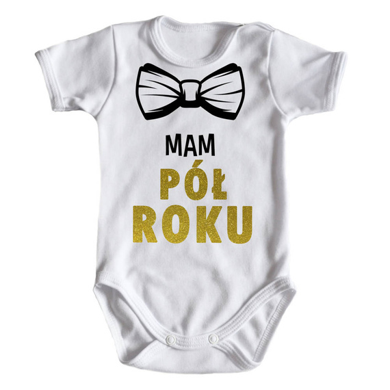 "MAM PÓŁ ROKU" Body krótki rękaw Moocha biały