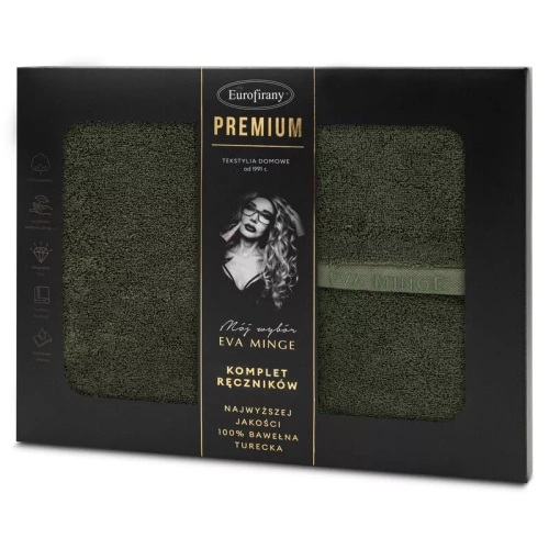Venus 3 Komplet ręczników premium Eva Minge Eurofirany - oliwkowy