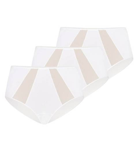 1125-3 Vicky Wielopak Figi z wysokim stanem Teyli - biały