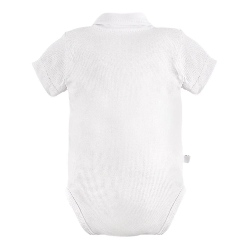 Ceremony Body z kołnierzykiem krótki rękaw Eevi - biały