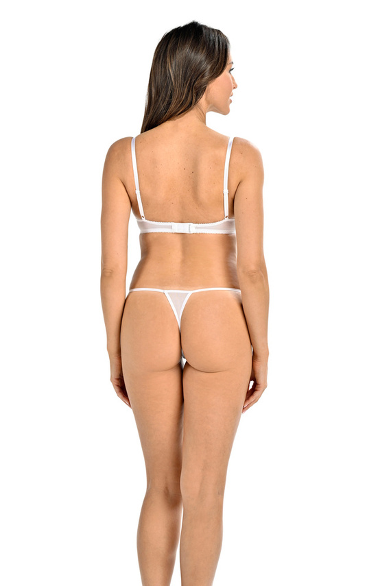 377 Paski Stringi z siateczki Teyli - biały