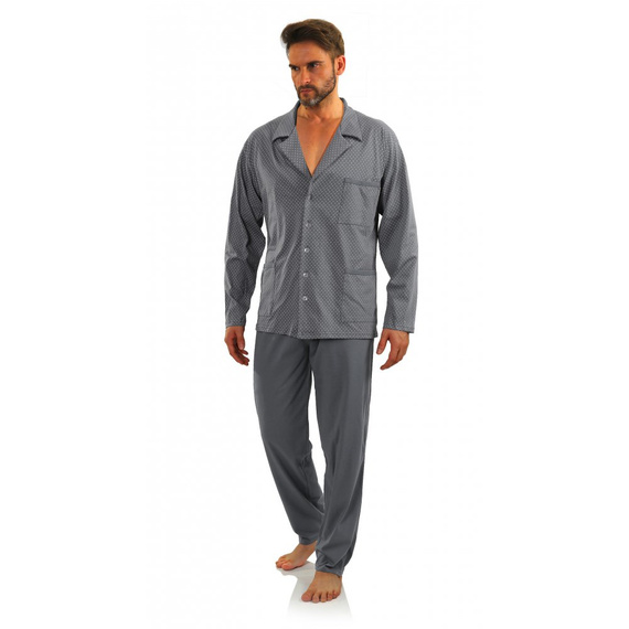 Rozpinana Piżama Męska Sesto Senso - kotwiczki grafitowy