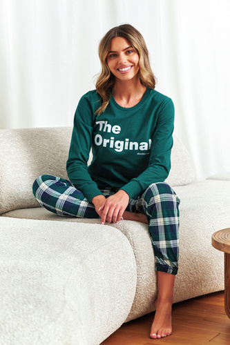 7340 Doctor Nap – Piżama damska „The Original” | 100% bawełna, polska produkcja - emerald