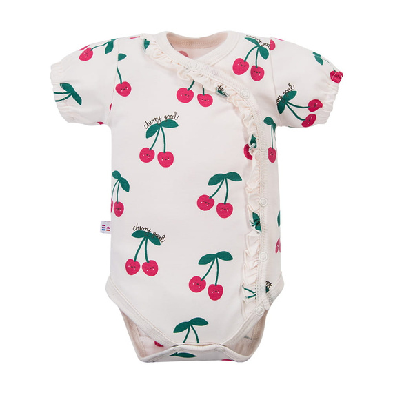 Body niemowlęce Eevi Cherry krótki rękaw bawełna elastyczne