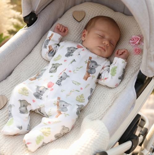 ABN-5637 Pajac niemowlęcy Słodka Koala Nini 100% bawełna organiczna Polska