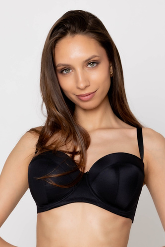19231 Biustonosz bardotka Mediolano Angel – push-up, odpinane ramiączka, silikonowa taśma