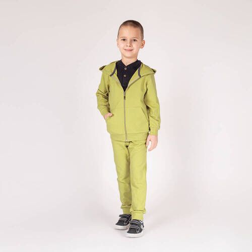 169542 Bluza dresowa z kapturem Nicol - limonkowy