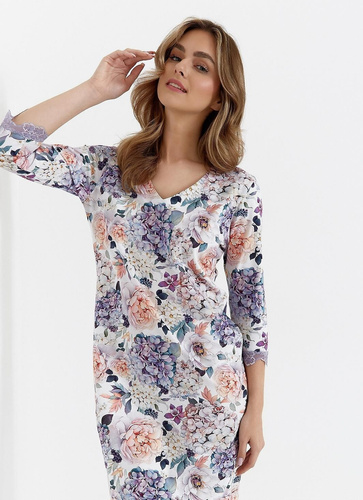 471 Koszula Nocna Cana -fioletowe kwiaty