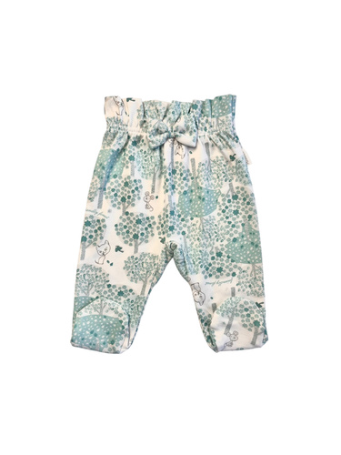 Półśpiochy niemowlęce z wysokim stanem Mamatti PG15115 – białe we wzór, bawełniane