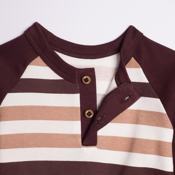 227139 Nicol BENEK Bluzka chłopięca raglan henley paski długi rękaw