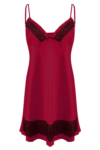 Iris Halka satynowa koszulka damska DKaren - bordo