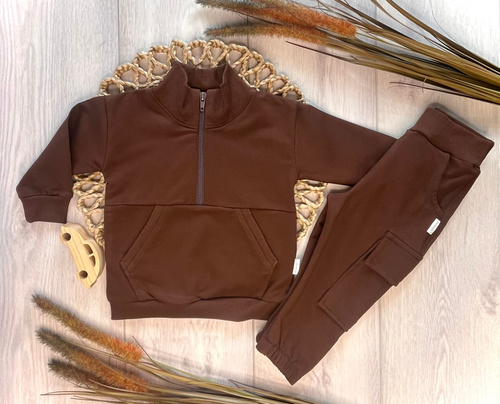 Spodnie chłopięce Mamatti SJ18 joggery czekoladowe – wygodne i stylowe