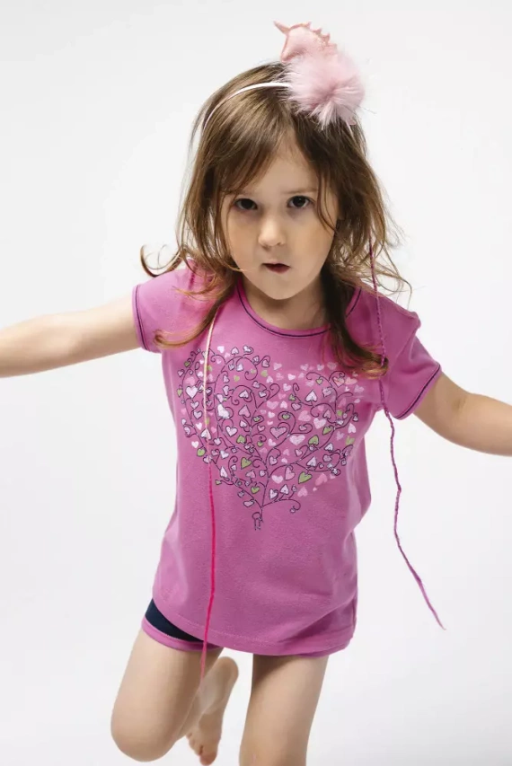 Ontega Piżama dziewczęca Italian Fashion - amarantowy/granatowy