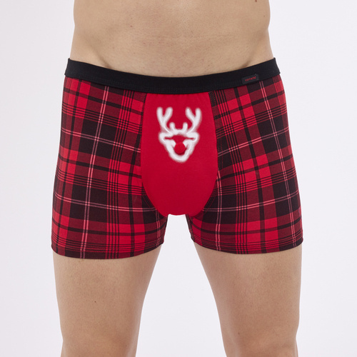 007/76 Red Nose 2 Bokserki męskie świąteczne Cornette - czerwony