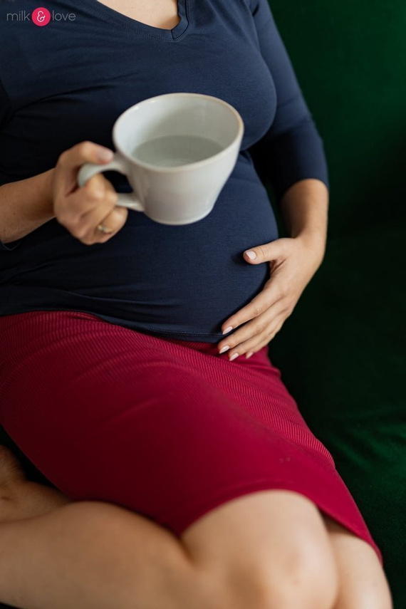 Spódnica ciążowa Tummy z dzianiny w prążki Milk&Love mięta