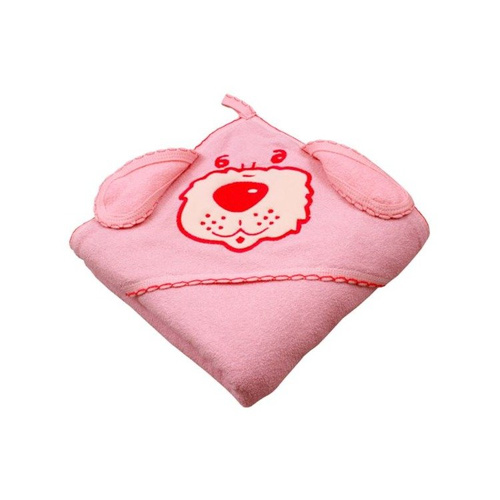 Niemowlęce okrycie kąpielowe "Piesek" Terjan - Różowy