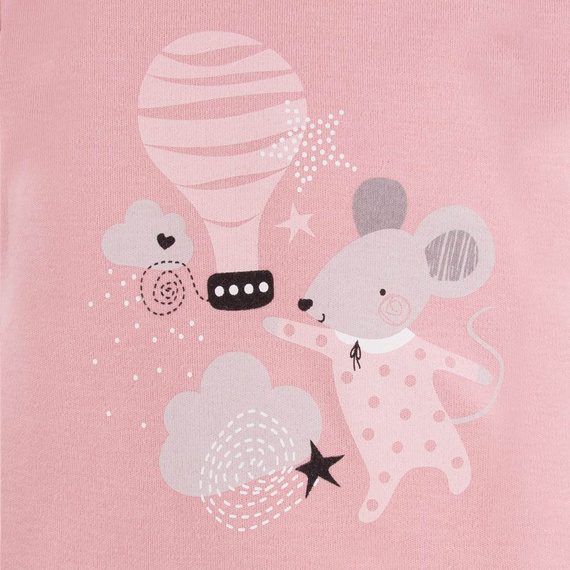 Mellow Body z długim rękawem z nadrukiem Ewa Klucze- róż