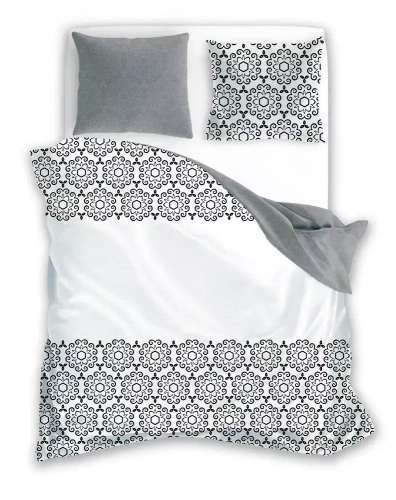 Glamour 017 Pościel bawełniana ornament Faro szary