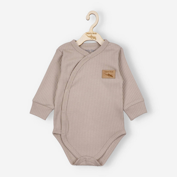 KAR-0003 Body kopertowe z dzianiny prążkowej Lagarto Verde - beżowy