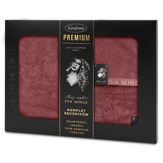 Venus 3 Komplet ręczników premium Eva Minge Eurofirany - ceglasty 