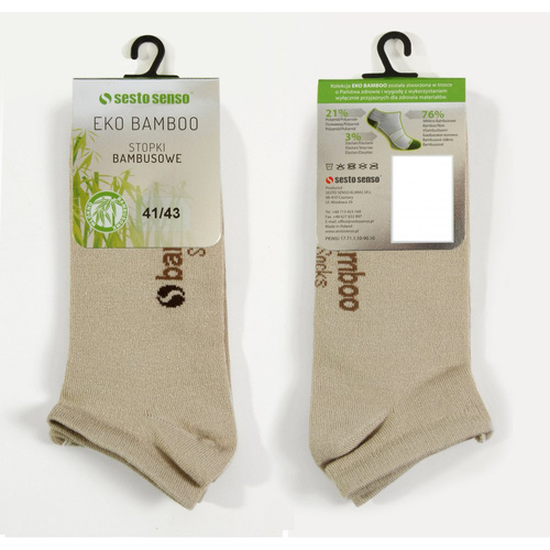 Eko Bamboo Skarpety stopki bambusowe Sesto Senso beżowy