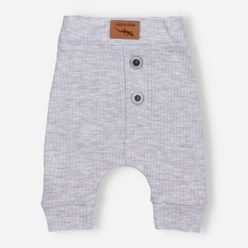 KAR-0001 Spodnie z dzianiny prążkowej Lagarto Verde - szary