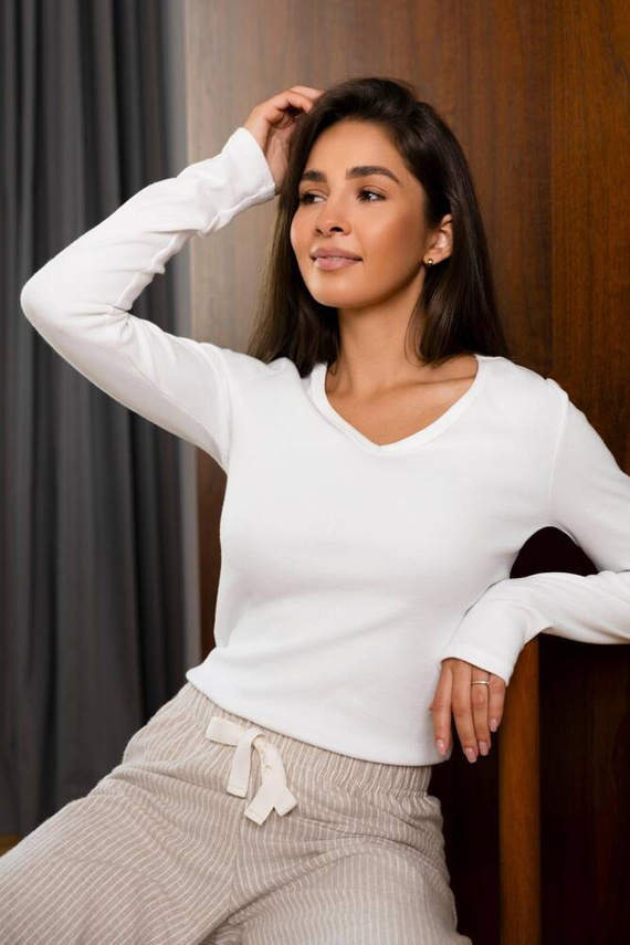 Dinah Piżama damska Sensis Flanela - śmietankowy-beżowy