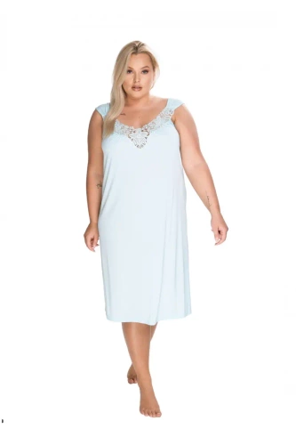 4114 Róża halka koszula nocna damska Mewa miętowy 