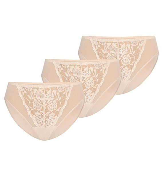 312-3 Wielopak Figi damskie Glamour  Teyli - beżowy