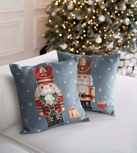 Chp 6082 Poszewka świąteczna gobelinowa Dziadek do orzechów Eurofirany popielaty