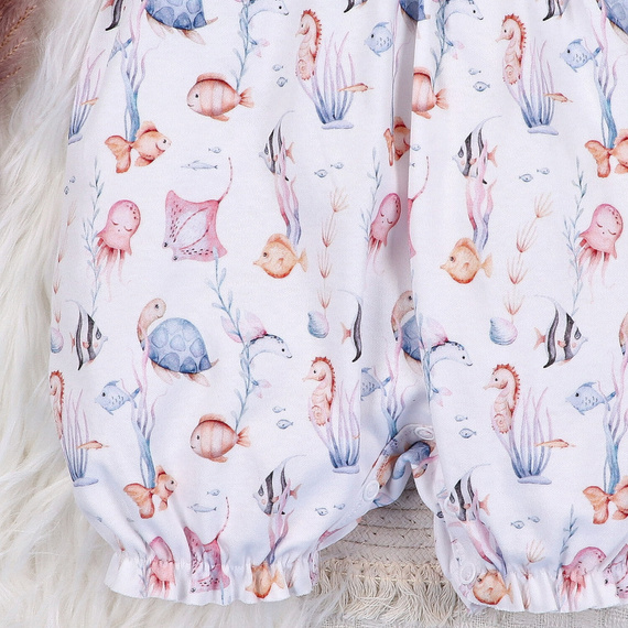 ABN-5481 Underwater World Rampers niemowlęcy Nini – bawełna organiczna, krótki rękaw