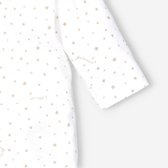 ABN-3345/GWI Stars Pajacyk z bawełny organicznej Nini ecru