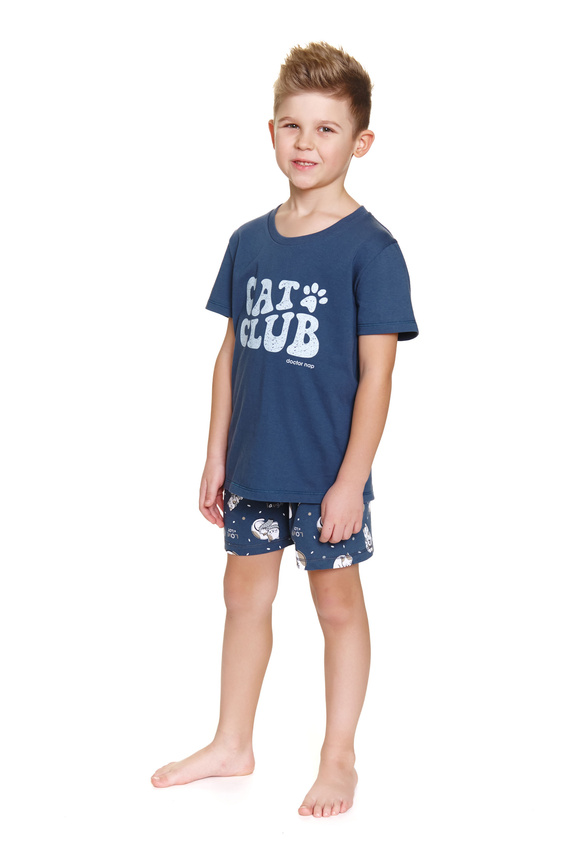 7205 "Cat club" Piżama dziecięca Unisex Doctor Nap - deep blue