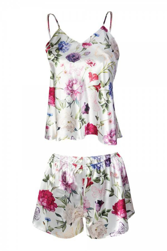 DK-KK Flowers Komplet piżama damska DKaren - 5 biały