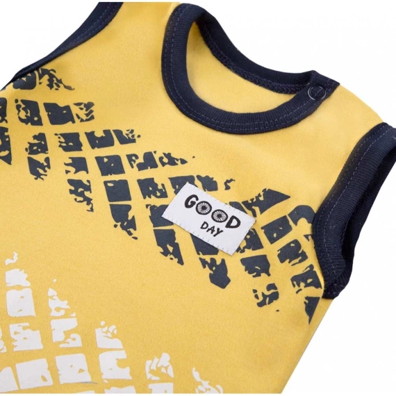 Body chłopięce na ramiączkach "Bike" Good Day Ewa Klucze - żółty