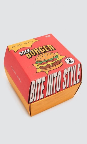 Ysabel Mora 17501 Sock Burger Skarpety Unisex 3 Pary Bawełniane Prezent