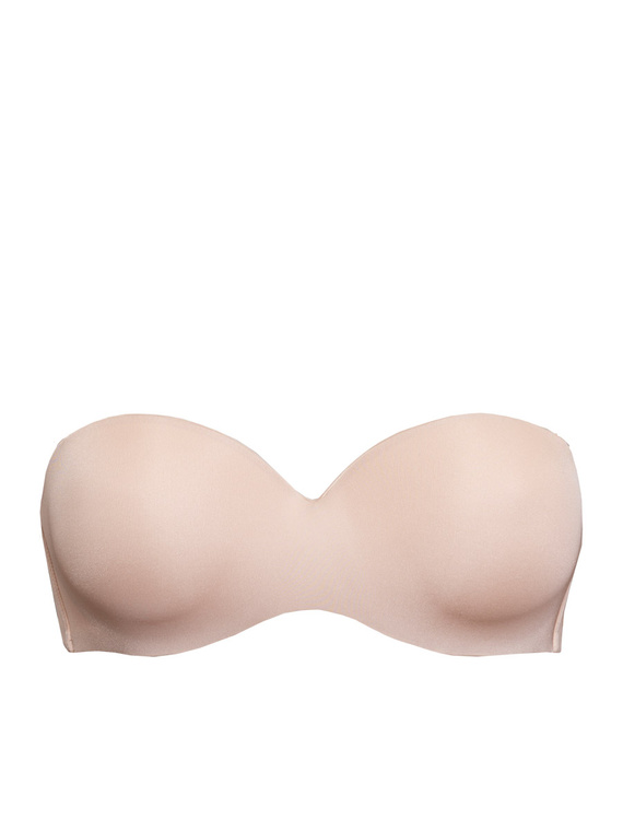 1580 Biustonosz push-up Fantastic – bandeau, mikrofibra Sielei beżowy 