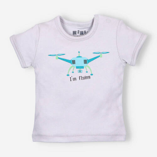 Drone T-shirt niemowlęcy z bawełny organicznej Nini szary