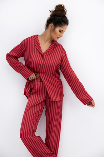 Rosemary Piżama damska Sensis – wiskozowa, rozpinana, w paski